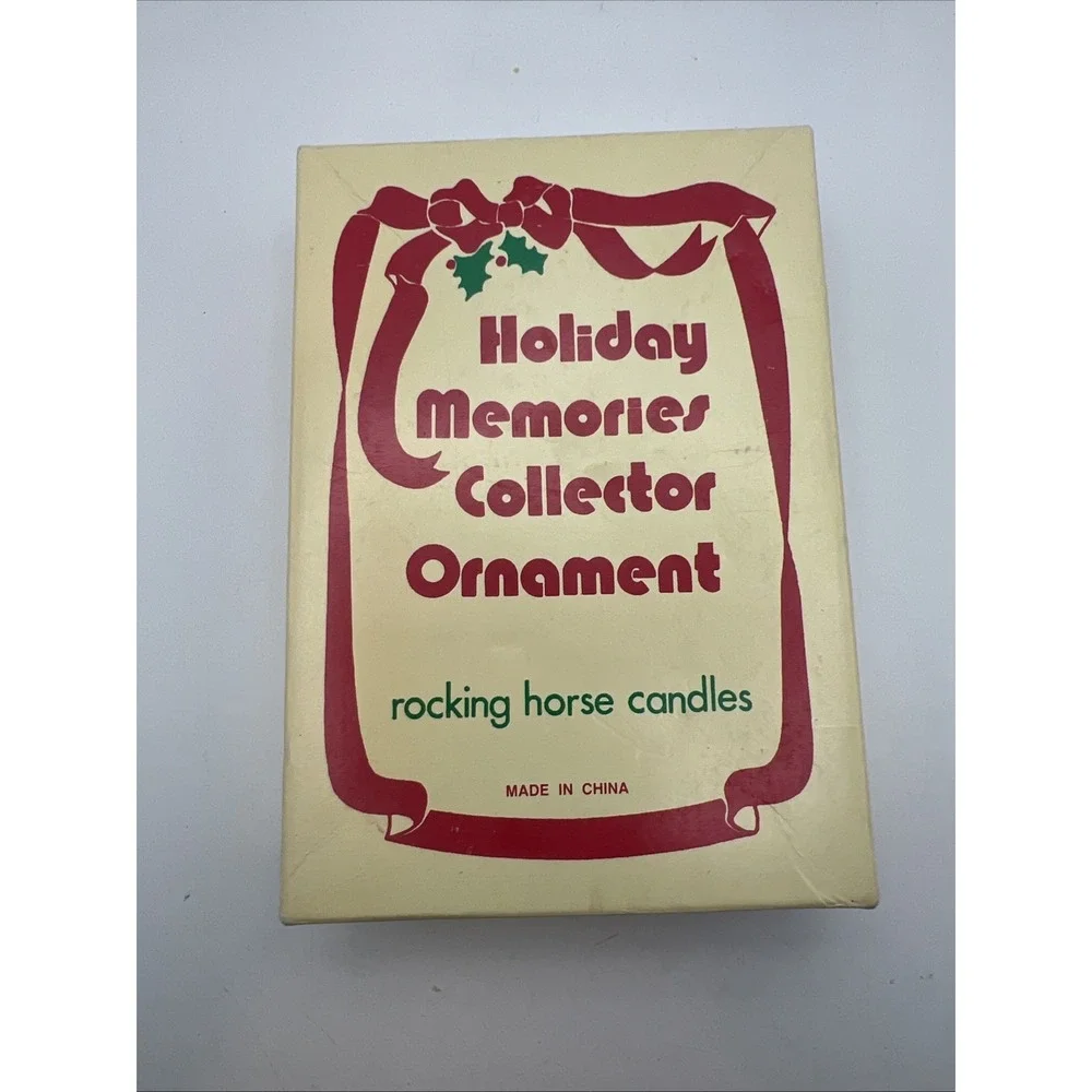 Vintage Holiday Memories Collector Ornament  Rocking Horse Candle Holders NIB